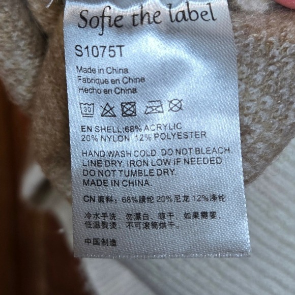 Sofie the Label Floral Print Crewneck Sweater Light Blue Taupe Size M - Picture 6 of 6